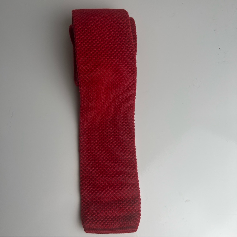 Source Unknown Red Knit Tie - image 1